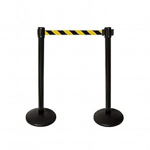 Crowd Control Center 40" HT Retractable Belt Queue Safety Stanchions Barrier Combo Set (2 Posts Blk Belt): Industrial Safety Rope Barriers: Amazon.com: Industrial & Scientific