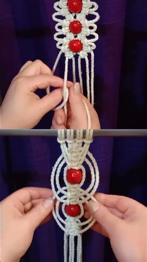 Macrame knot tutorial with beads #macrametutorial #patternknot #diy #easymacrame #basicmacrame