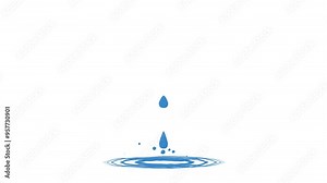 Water drop Animated footage element for motion graphic, on background seamless loop Animation on transparent background HD Stock Video