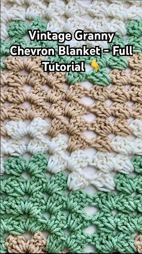 Vintage Granny chevron blanket- Full Tutorial! #crochet #blanket #crochettutorial #crochetblanket