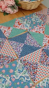 How to sew quarter square triangles quick! 4 at a time 🪡 trim to a finished size of 7.5” - these blocks are on the bias to handle carefully! Full tutorial available 🧵 fabric used is the Liberty Fabrics London Bouquet Collection 🌸 #quiltblock #sewingtutorial #patchwork #libertyfabric | What Kimberley Makes