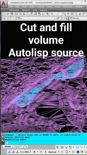 Cut and fill volume AutoLisp source code #earthworks #civilengineering #autocad #autolisp