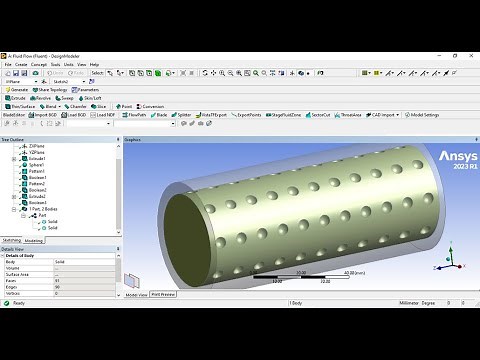 How to design a 3D Dimpled Pipe | ANSYS DesignModeler | ANSYS Fluent Simulation
