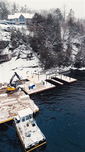 PattyMac Custom Builders on Instagram: "Things are coming together nicely at our latest custom-built boathouse project on Lake Joseph! Stay tuned for more progress updates on this boathouse! Follow @pattymacbuilt for more home & cottage inspiration! Follow @spencerdouglasmuskoka for more design content and inspiration."