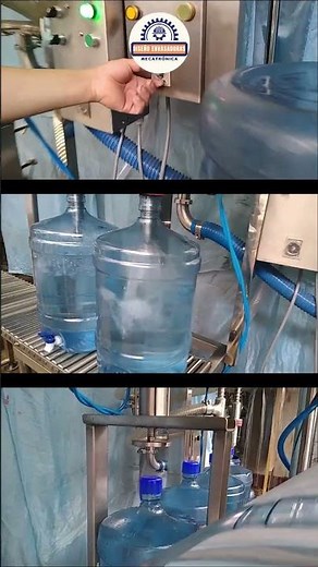 MAQUINA LLENADORA, ENJUAGADORA Y TAPONADORA DE GARRAFONES - BIDONES DE AGUA SEMIAUTOMÁTICA