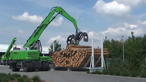 9.1K views · 190 reactions | Sennebogen's New Timber Handler 735 E Series, Pick and Carry Machine | Forestry Equipment in Action | Facebook