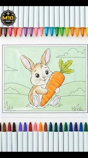 ASMR Coloring Cute Bunny | Satisfying Marker Sounds (No Talking) 🐰🥕
