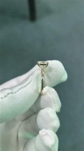 Elongated Cushion Solitaire Diamond Engagement Ring