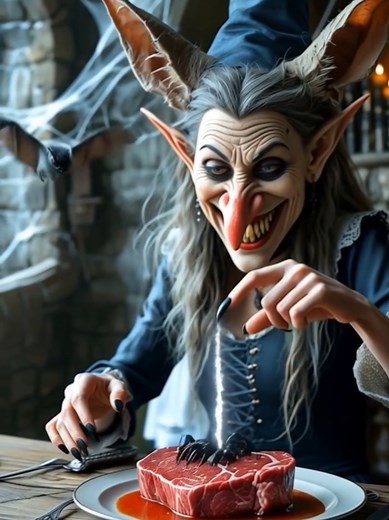 The Wicked Witch's Dinner: A Whimsical Cartoon Adventure