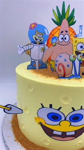 SpongeBob cake. With accompaniments….. We had to create it as visually appealing as the flavor…. | Cynthia Jones cakes | Facebook