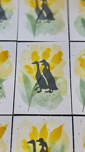 288 reactions · 15 shares | Tiny art for your orders.  Thank you! Runner Duck Silhouette Hand Carved Rubber Stamp available at beckandrose.com #atc #watercolor #mixedmedia #handcarvedstamp #blockprinting #runnerducks #oregonartist #artistherapy | Beck and Rose | Facebook