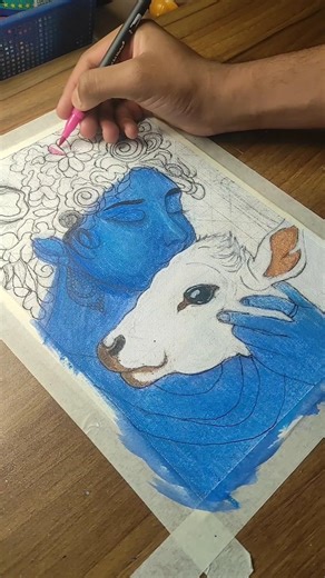🚩shri krishna drawing step by step🚩 #viral #shorts