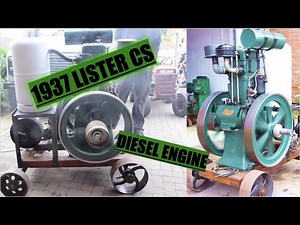 starting a 1937 Lister CS vintage Diesel stationary engine