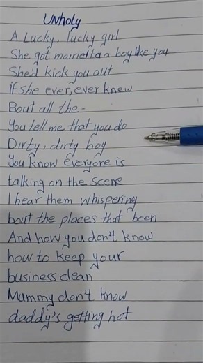 Unholy lyrics -kim petras & sam Smith #englishsongs #ytshorts #music