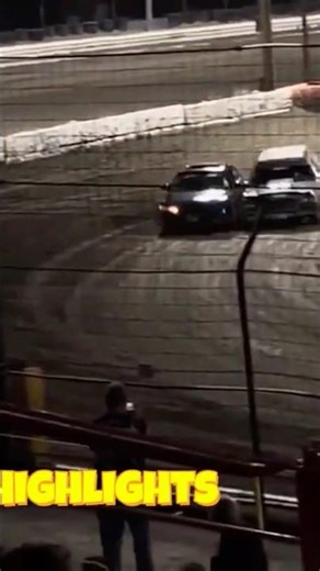 One-on-one drag race hearse bounces off car #hearse #racing #dirttrackracing #racinglife #dragrace