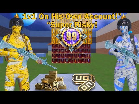 OMG!😱 999% RISK 🥵 I PLAYED A 1V1 USING HIS ACCOUNT 🤑 PUBG MOBİLE 🔥