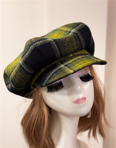Tartan Baker Boy Hat, Slouchy Newsboy Cap, Check, Plaid, Wool. - Etsy Canada