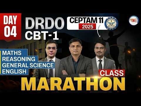 DRDO CEPTAM 11 CBT-1 Preparation 2025 | Day 4 Marathon Class | Maths, Reasoning, Science, English