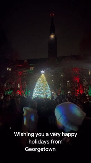 Georgetown University on Instagram: "Join Juliette (SFS’28) as she attends Georgetown’s annual Christmas Tree Lighting in Dahlgren Quad! 🎄"