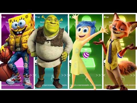 PERFECT NO-MISS RUN! SPONGEBOB vs SHREK | Tiles Hop EDM Rush 🎧