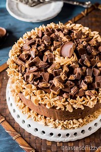 Chocolate Peanut Butter Reese's Cake {100% From Scratch Cake Recipe}