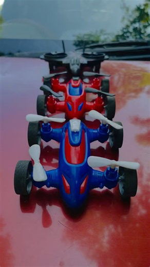 Rc THREE ￼POWERED DRONE helicopter car unboxing and ramp racing. #remotecontrol #shorts #rc