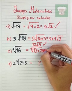 36K views · 5.3K reactions | Te enseño a simplificar radicales ✔ | Juegos Matemáticos | Facebook