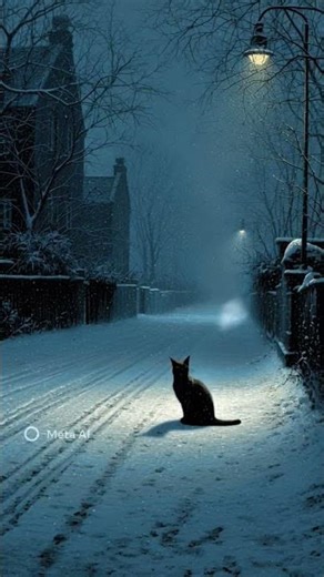 A Cat’s Cry in the Freezing Winter Night. #cat #kitten #catshorts #usa