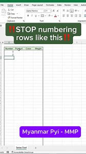 Excel တွင် နံပါတ်စဉ်များကို အမြန်တပ်နည်း #computer #shortcuts | Myanmar Pyi - MMP