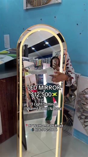 This LED mirror is giving luxury glow clean aesthetic & main character energy Perfect for: ✔️ Makeup ✔️ Selfies ✔️ Outfit checks ✔️ Content creators ✔️ Bedroom glow up ONLY $12,500 🇯🇲 📍 97 Waltham Park Road 📞 876-792-2806 #ledmirror #mirror #standingmirror #mandshardware #mirrors