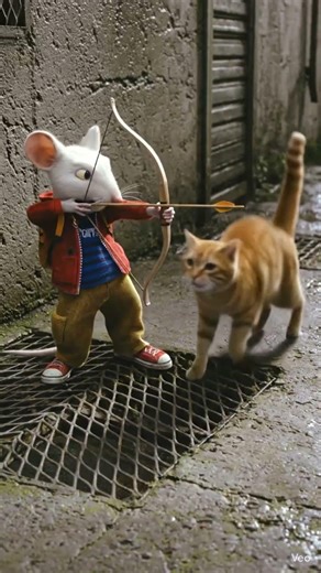 Stuart and Cat fight 😀 #stuart #stuartlittle #mouse #cat