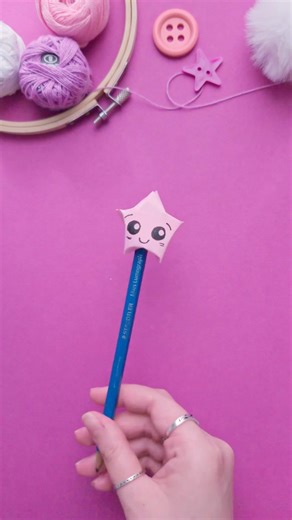 DIY cute star pencil topper 🥰