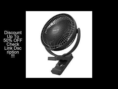 OPOLAR Rechargeable 8inch Clip Fan Strong Silent Wind Mini USB Fan Sturdy Clamp for Baby Stroller Ca