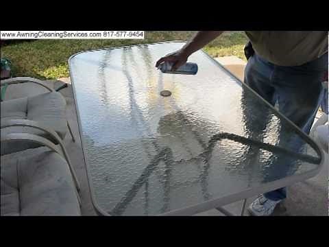 Cleaning the Glass Top on a Patio Table Dallas Fort Worth DFW TX
