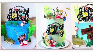Fishing Cake Topper Fishing Birthday Decorations Gone Fishing Cake Topper Fishing Birthday Party Decorations for Baby Shower Birthday Party Supplies