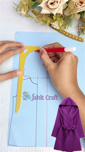 Easy pattern beautiful hoodie coat inspiration✨pola hoodie cantik dan stylish💕 #patternmaking