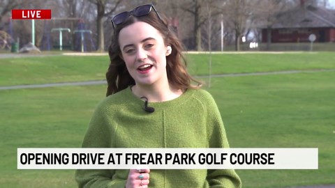 Opening drive at Frear Park Golf Course