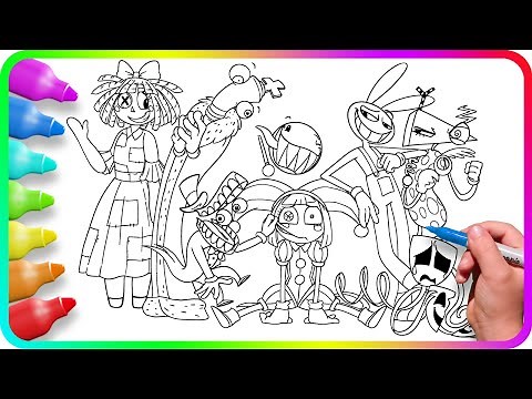 Coloring Pages - The AMAZING DIGITAL CIRCUS. How to color all Characters from digital circus show