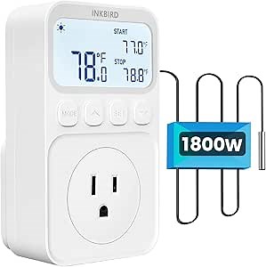 INKBIRD Plug in Thermostat 15A 1800W, Programmable Heating Cooling Digital Temperature Controller Timer for Window A/C Fan Heater Greenhouse Homebrewing Reptile