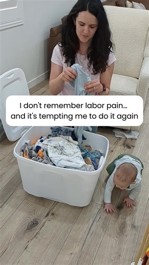 I genuinely do not remember the pain of labor. And that’s the only explanation I have for why baby #3 even crosses my mind. Some days I’m folding tiny clothes, kissing this sweet baby face, and thinking, “One more wouldn’t hurt.” Other days I’m overstimulated, exhausted, and absolutely confident I am DONE. I begged for an epidural and didn’t get one. I know it was intense. I know it hurt. But somehow… my brain filed it away like it wasn’t that bad. I’m convinced there’s a reason we forget the fi
