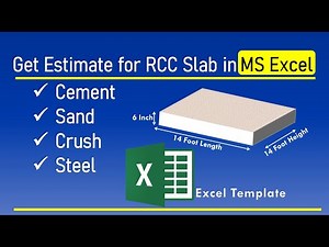 Part 2 - Construction Project Cost & Material Estimating Software in Excel | Estimate for RCC Slab
