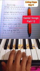 Living Hope: Easter Song Piano Tutorial/Solfa Notes and lyrics Video, part 12. Key C. #Easter #eastersong #resurrection #stationsofthecross #christian #gospel #solfanotes #keyboard #hymn #pianotutorial #viral #hiddentreasuresounds #instrumentalists #simplepianolesson #viralvideos | HiddenTreasure Sounds
