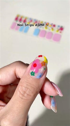 💐Satisfying nail strips application. #nailinspo #nails#nailinspo #asmrsounds