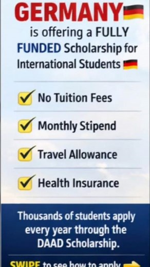 Germany Fully Funded DAAD Scholarship 2026 | Study in Germany for Free 🇩🇪