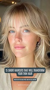 461K views · 1.4K reactions | Thin hair can look full, soft, and totally transformed with the right short cut ✂️ ⬇️ https://www.haiirology.com/blog/short-haircuts-for-thin-hair Here are styles that add movement and volume without weighing your hair down. They flatter your texture and make everyday styling incredibly simple. | Haiirology By Jen | Facebook