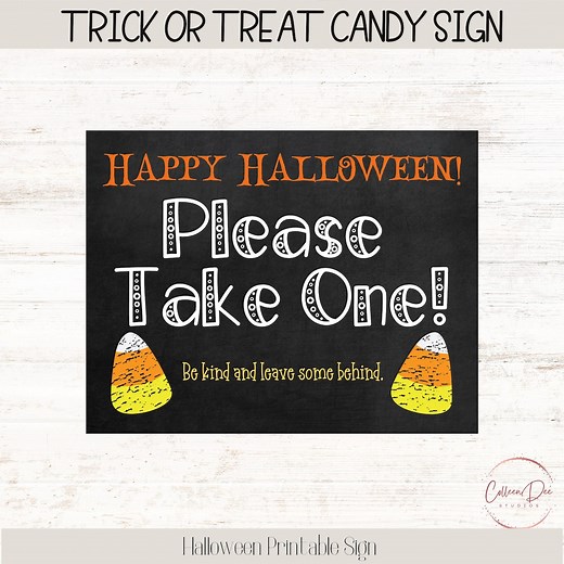 Printable Take One Candy Sign | Halloween Trick or Treat Sign | Instant Download | Halloween Printable Candy Sign | DIY Halloween Decor - Etsy UK