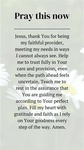 Worried about provision? Pray this now and trust God’s timing! #GodProvides #FaithInAction