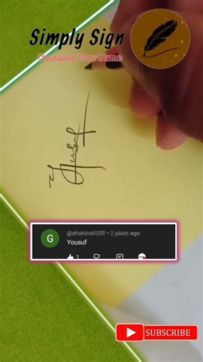 ✨How to Yousuf Signature #shortvideo #signature #shoorts