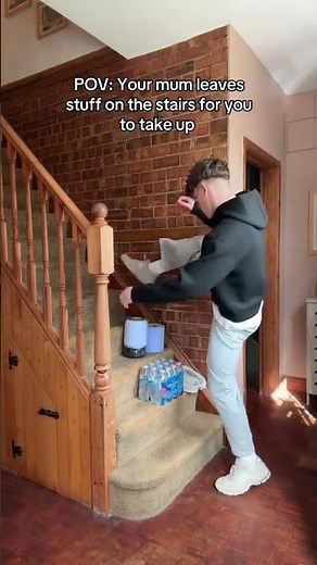YOUR MUM LEAVES STUFF ON THE STAIRS FOR YOU TO TAKE UP #comedy #relatable #shorts