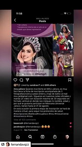 Nuestra hermosa Fernanda Vázquez, suplente de Mexicana Universal Jalisco. Queremos designación para el concurso nacional 😍 Lupita Jones | Reinas de los Altos de Jalisco